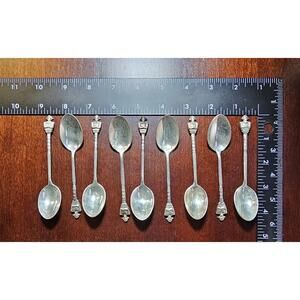 Vintage Silver Plated Soldier Spoon Lot (9) - France